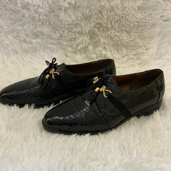 Giorgio Brutini Other - Giorgio Brutini,Men’s,Black,Snake Skin and Leather Dress Shoes. Size-7 1/2.